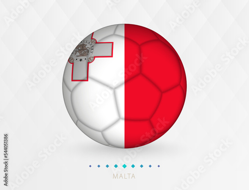 Football ball with Malta flag pattern  soccer ball with flag of Malta national team.