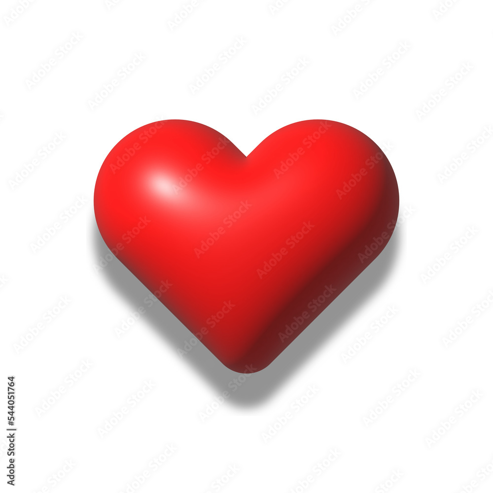 love heart 3d icon red color