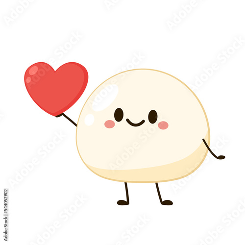 Cute Mochi cartoon vector. Mochi icon vector. Japanese rice dessert.