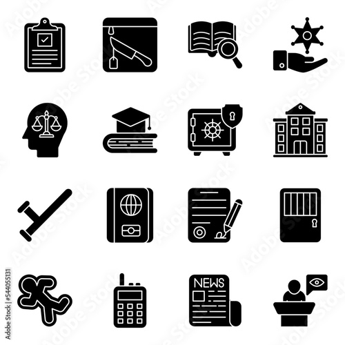 Pack of Law Solid Icons 

