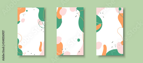Modern background. story templates, abstract frames, Abstract design doodles various shapes. modern art isolated vector graphic