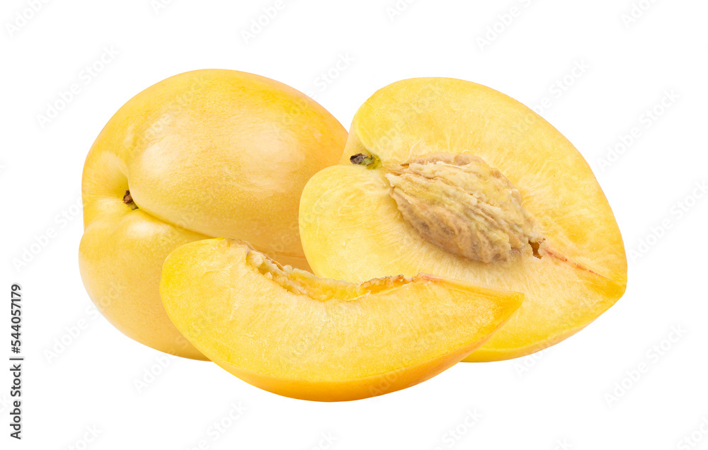 Yellow nectarine fruit on transparent png