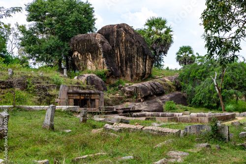Ruins of a buddhist temple, Anuradhapura sacred city, Sri Lanka photo