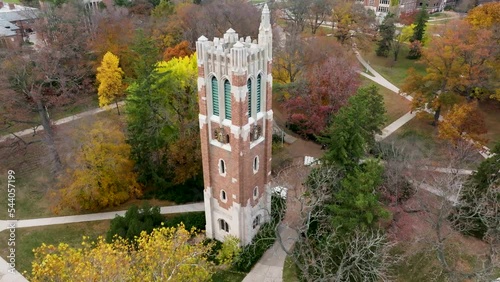 Beaumont Tower in Autumn Aerial MSU Down and in photo