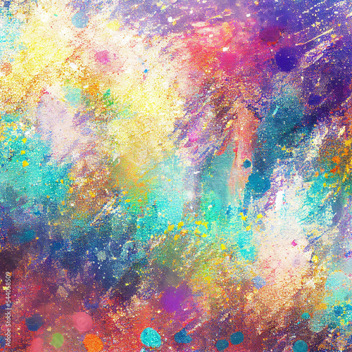 Multi Color Abstract Glitter Paint Illustration  Splash Glitter Paint