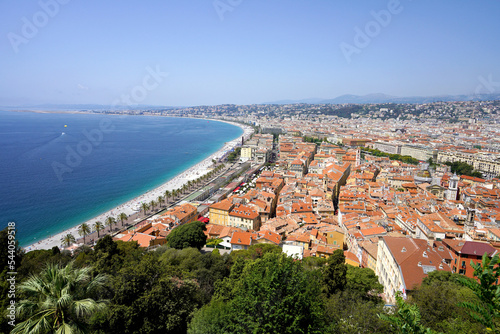 Nice aerial cityscape with Promenade des Anglais, Nice, France