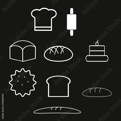 set of icons of food