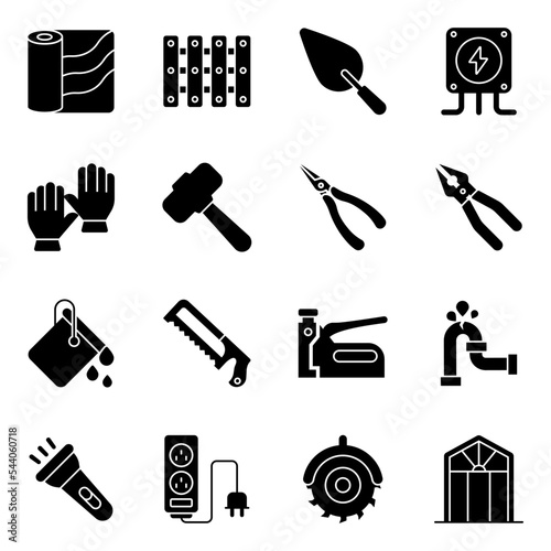 Pack of Construction and Repair Solid Icons

