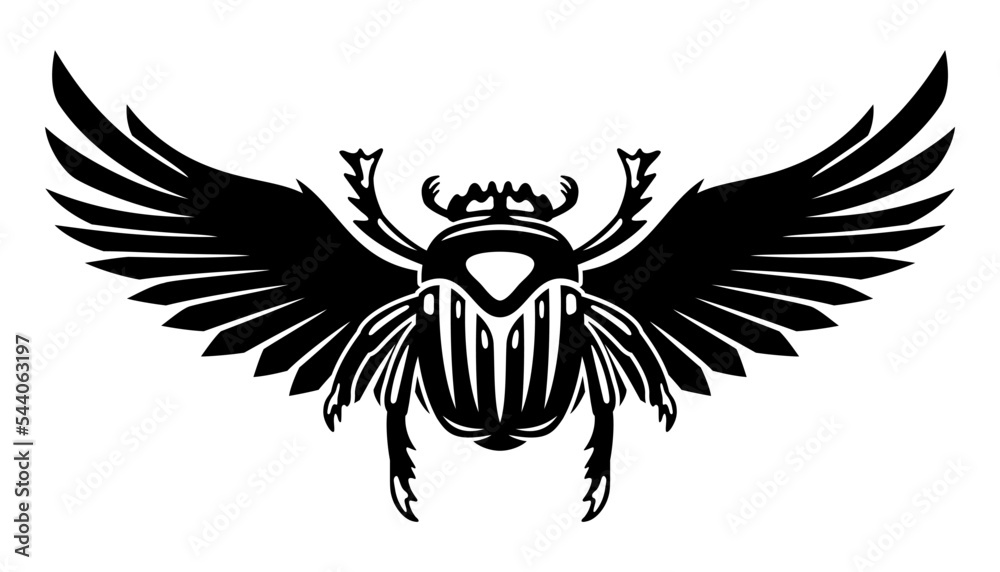 Fototapeta premium Dung beetle scarab icon on white background. 