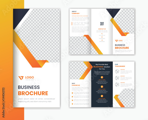 Creative Corporate trifold brochure design, minimal business brochure template layout