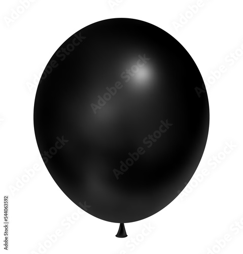 Black balloon. 3d illustration. PNG file with transparent background.