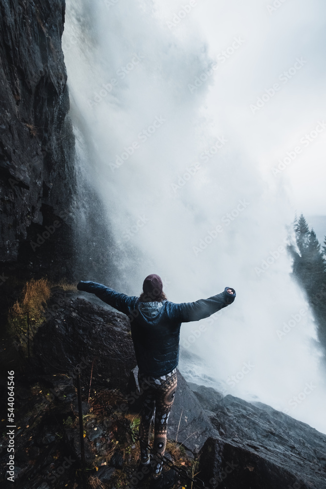The amazing waterfall Tvinnefossen, Norway