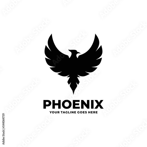 Phoenix simple flat logo design vector
