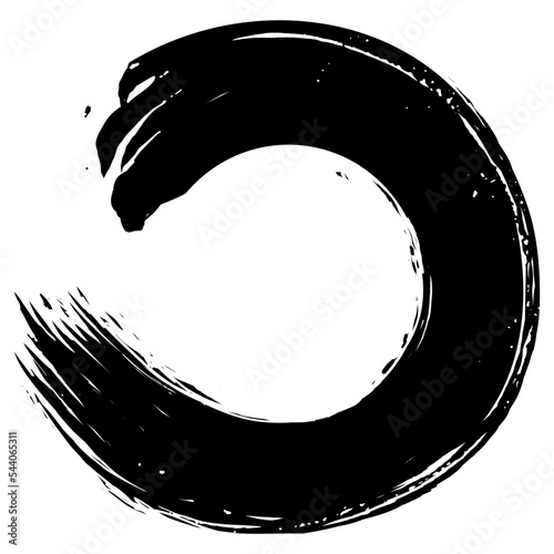Enso Zen Japanese Circle Brush Vector Illustration Ink Vector Art
