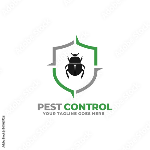 Pest control bug logo design vector