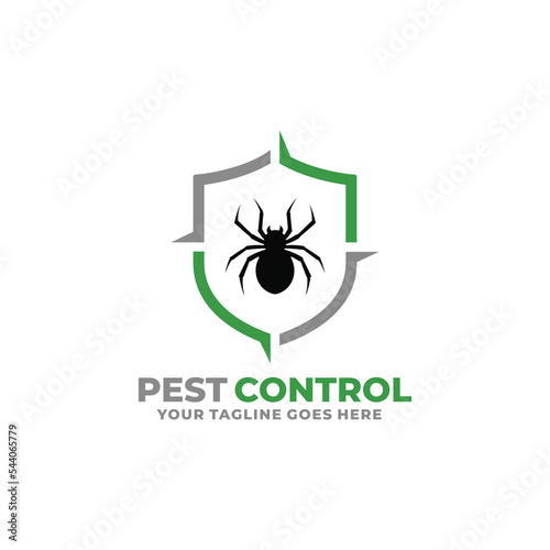 Pest control spider logo design vector