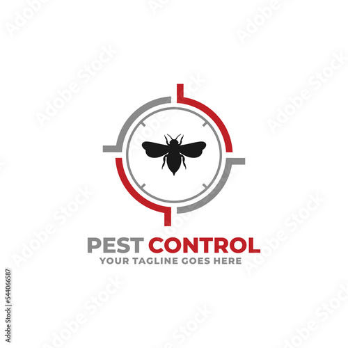 Pest control bee logo design vector