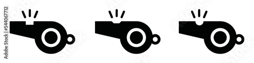 Whistle icon. Referee whistle icon, vector illustration