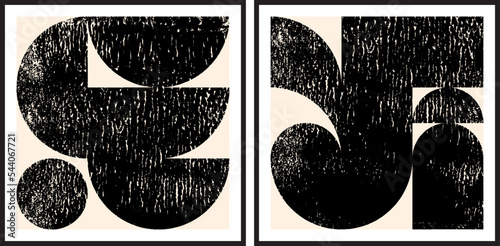 Abstract geometric poster and wall painting, graphic geometric shapes elements, living room poster, wall decoration. Modern Abstract Painting Artwork. Contemporary art.