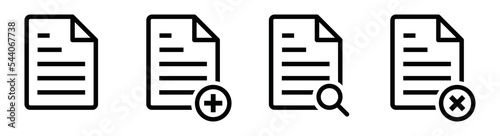 Document file icon. Paper document icon, vector illustration