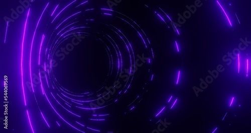 Futuristic abstract background circles glow neon in cyberspace 3d render