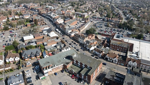 Billericay Essex UK town centre High street done Aerial