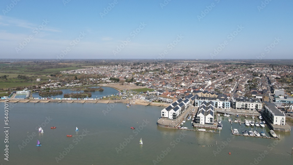 Brightlingsea town Essex UK  Aerial drone