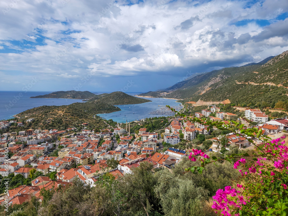 Beautiful view of the town of Kas, located in the Turkish province of Antalya