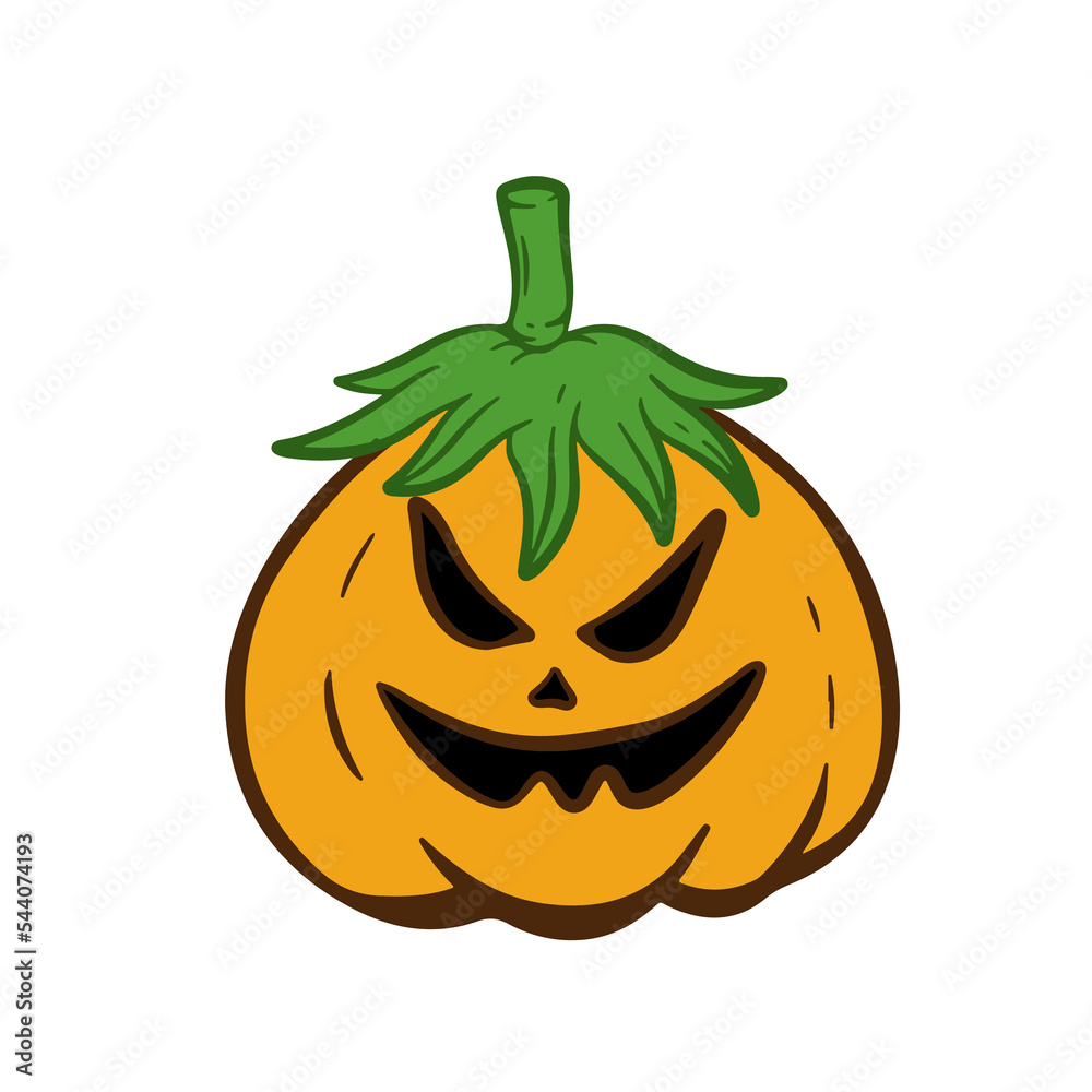 Fototapeta premium hand drawn spooky halloween pumpkin clipart