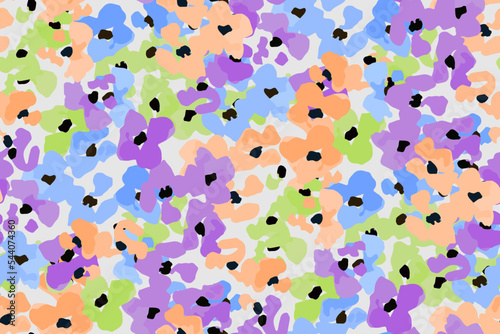 Abstract floral seamless pattern. Bright colors, gouache painting.