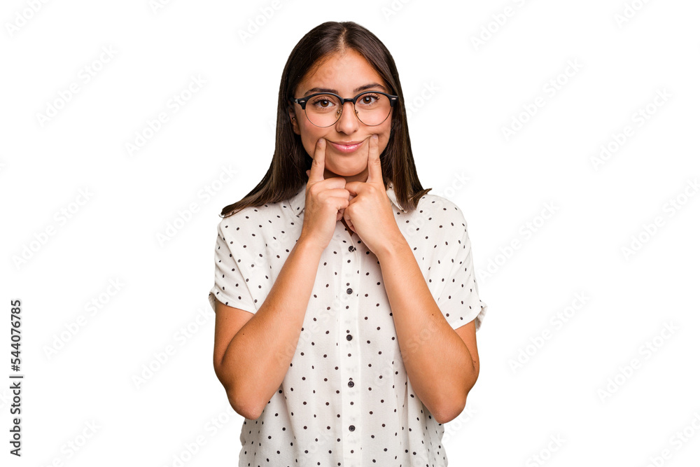 Young cute caucasian woman isolated doubting between two options. Young cute caucasian woman isolated doubting between two options.