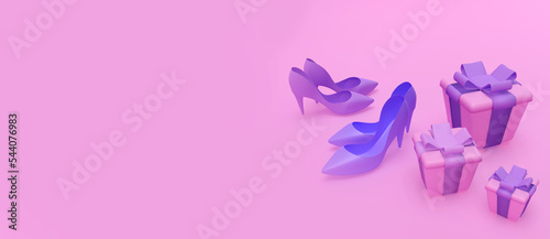 abstract background with shoes and gift boxes © Zoe Miro