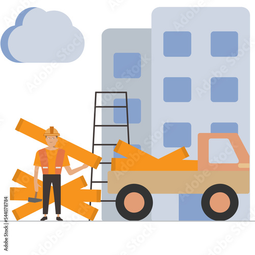 Construction Dumper Truck Vector Design