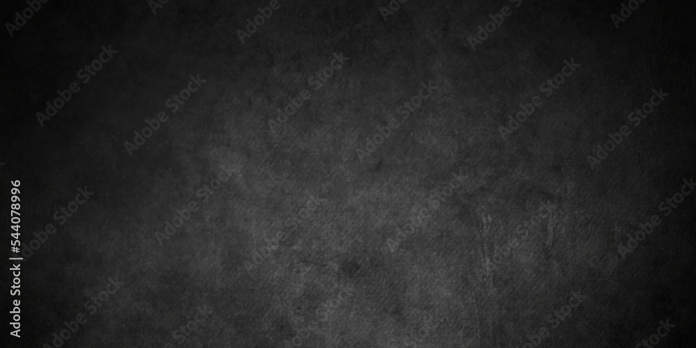 Black stone concrete grunge wall texture and backdrop background anthracite panorama. Panorama dark grey black slate background or texture.	
