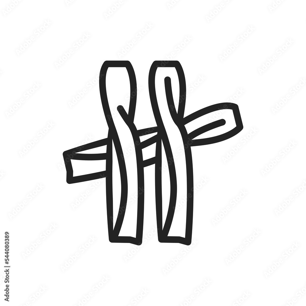 Obraz premium Original italian pasta Casarecce color line icon. Isolated vector element.