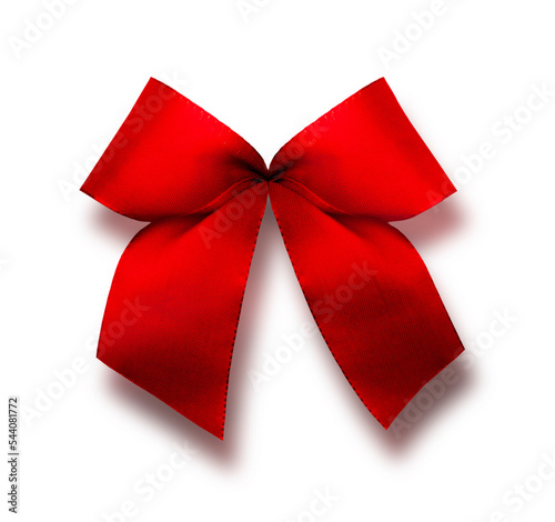 Rote Weihnachtsscheife isoliert vor weissem Hintergrund