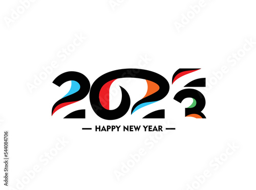 2023 Happy New Year Text Typography Design Element flyer, banner design.