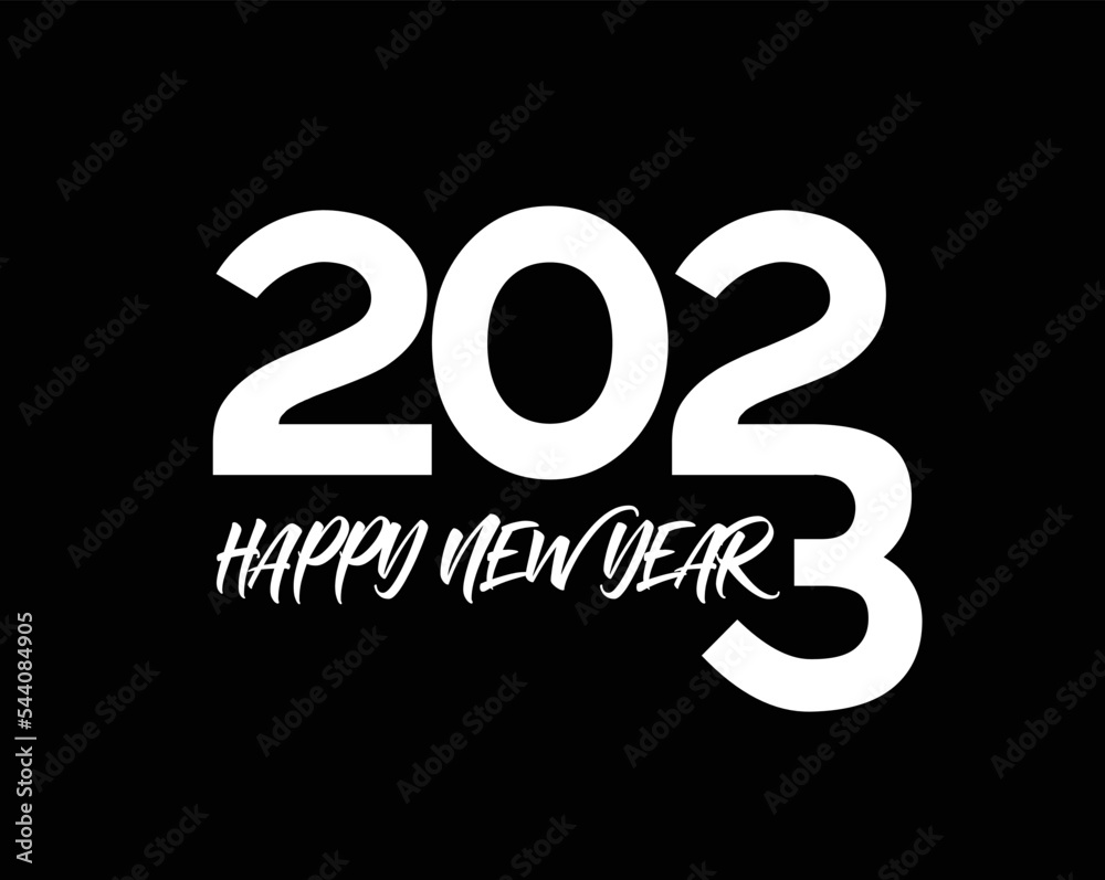 2023 Happy New Year Text Typography Design Element flyer, banner design. 2023 Happy New Year Text Typography Design Element flyer, banner design.
