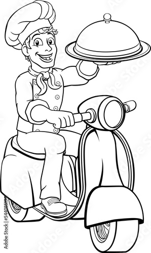 Delivery Chef Scooter Moped...