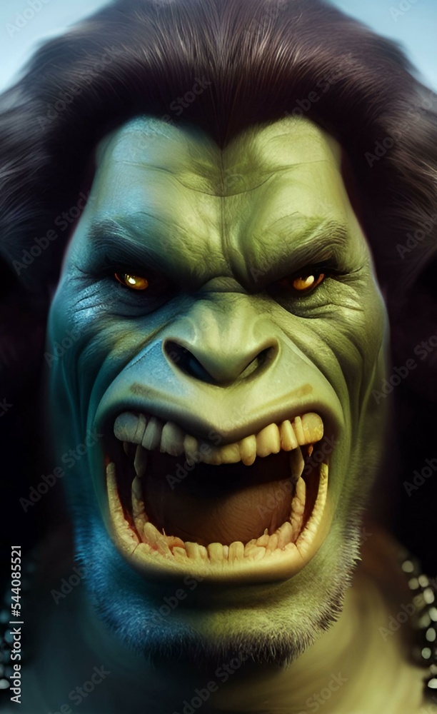 Orc portrait. Art. Fantasy creatures Orc portrait. Art. Fantasy creatures