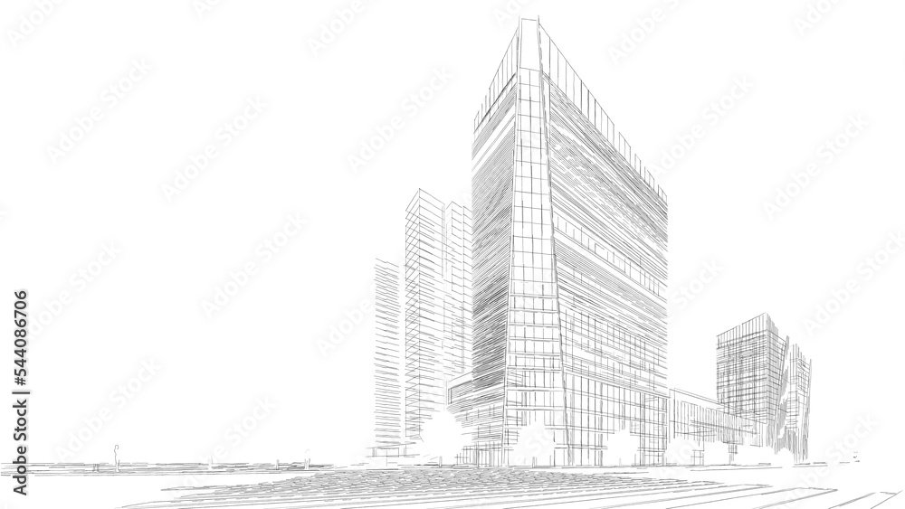 Fototapeta premium sketch of a building