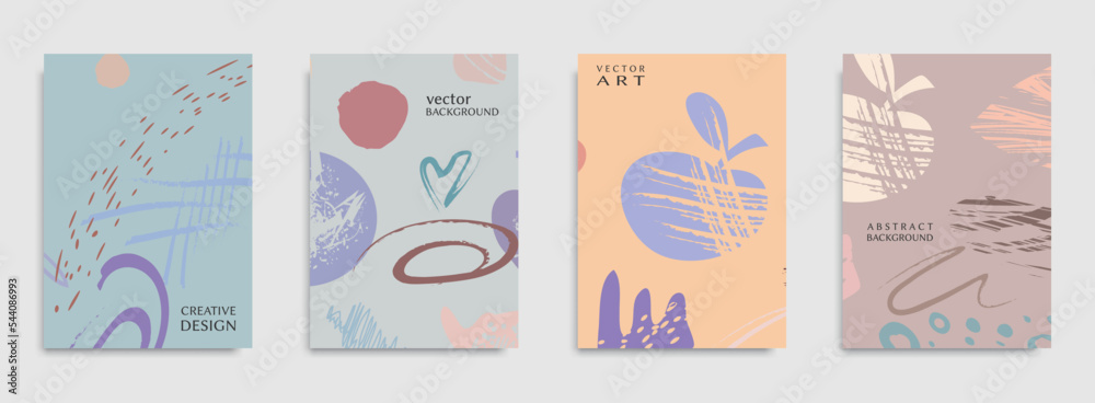 Abstract vector backgrounds,doodle shapes.Contemporary hand drawn geometric objects trendy design, scribble mega set boho style. Modern minimalistic design for poster, banner, cover, flyer, invitation