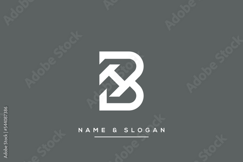 Alphabet letters BH, HB logo vector icon