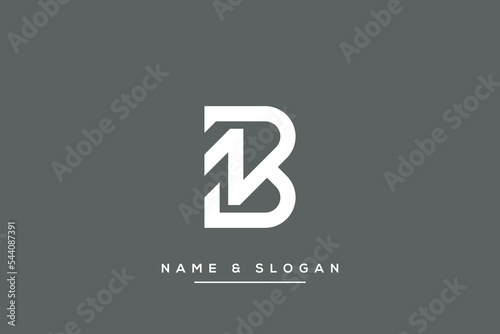Alphabet letters BN or BZ logo vector icon.