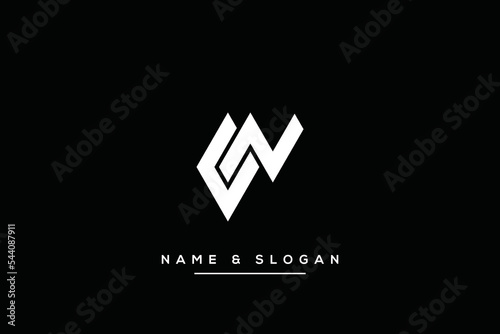 Abstract letters CN, NC logo vector icon.