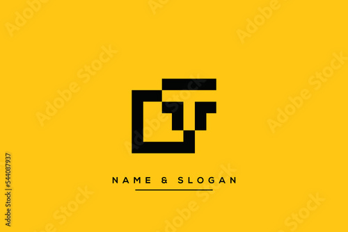 Abstract letters CT, TC logo vector icon.