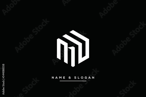 Minimal creative unique style letter MU, UM logo, monogram line art design template. photo