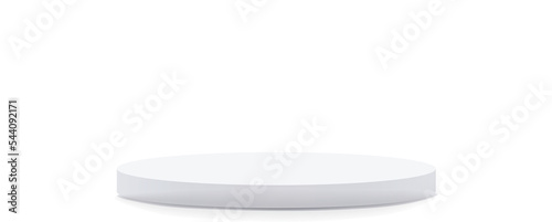 white cosmetic round platform  product display stand  3d rendering isolated