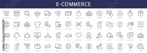 Foto E-Commerce & Shopping thin line icons set