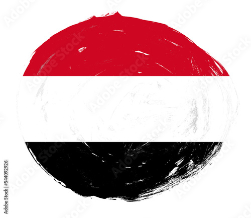 Egypt flag painted on a distressed white stroke brush background